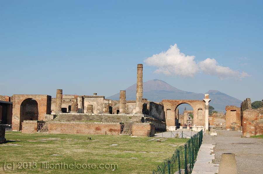 The view of Vesuvius from Pompeii