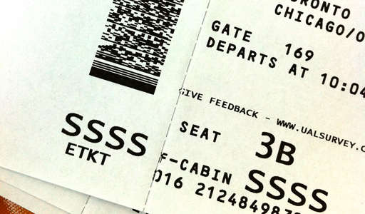 SSSS on the boarding pass means you'll get extra security.