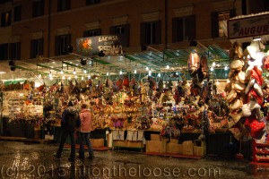 La Befana stall at Piazza Navona Christmas Market in Rome, Italy