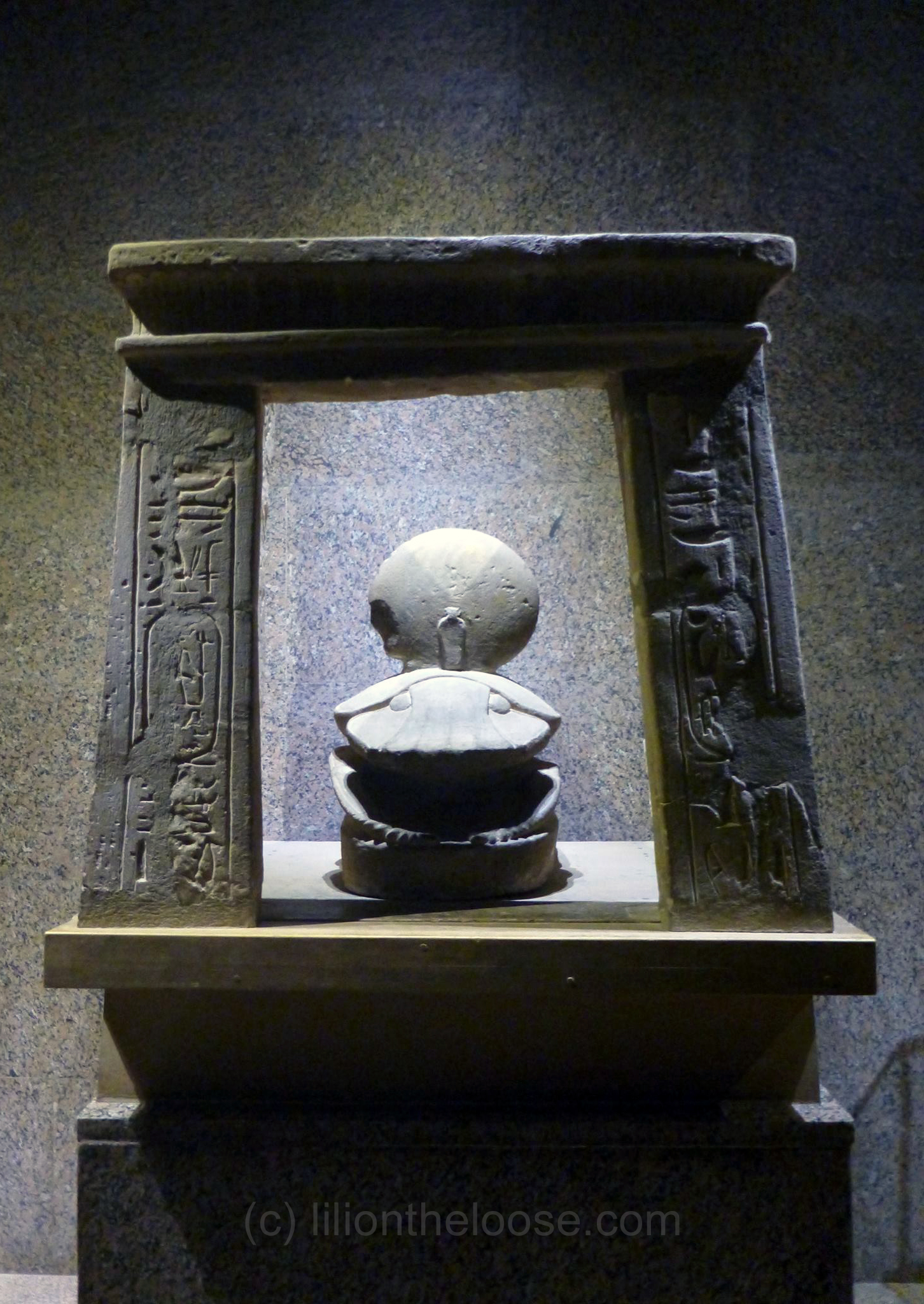 Scarab with the sun disk of Ra in its shrine.