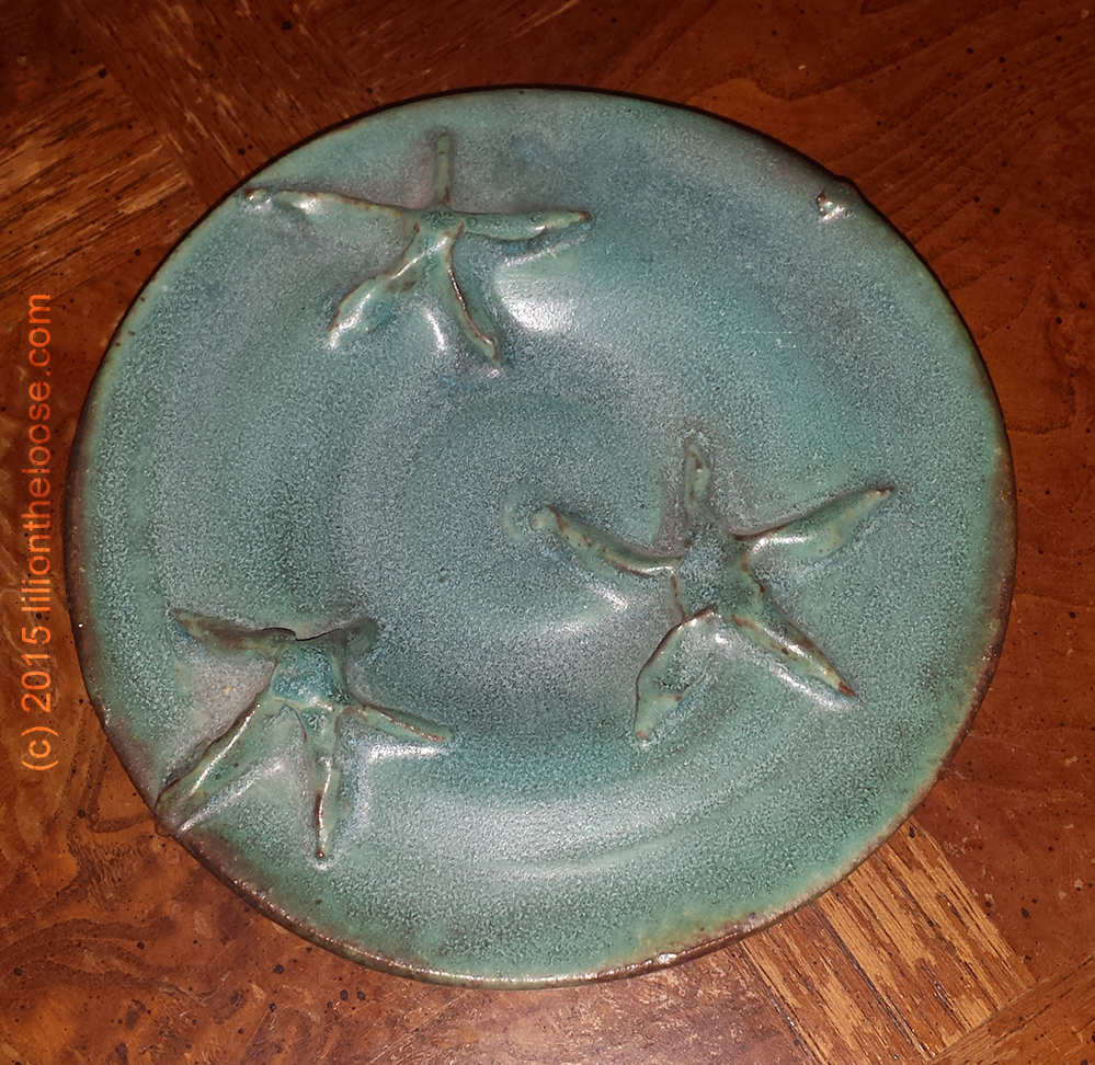 And then this is more of a plate, where I added starfish to it to commemorate seeing starfish at Waterlemon Caye
