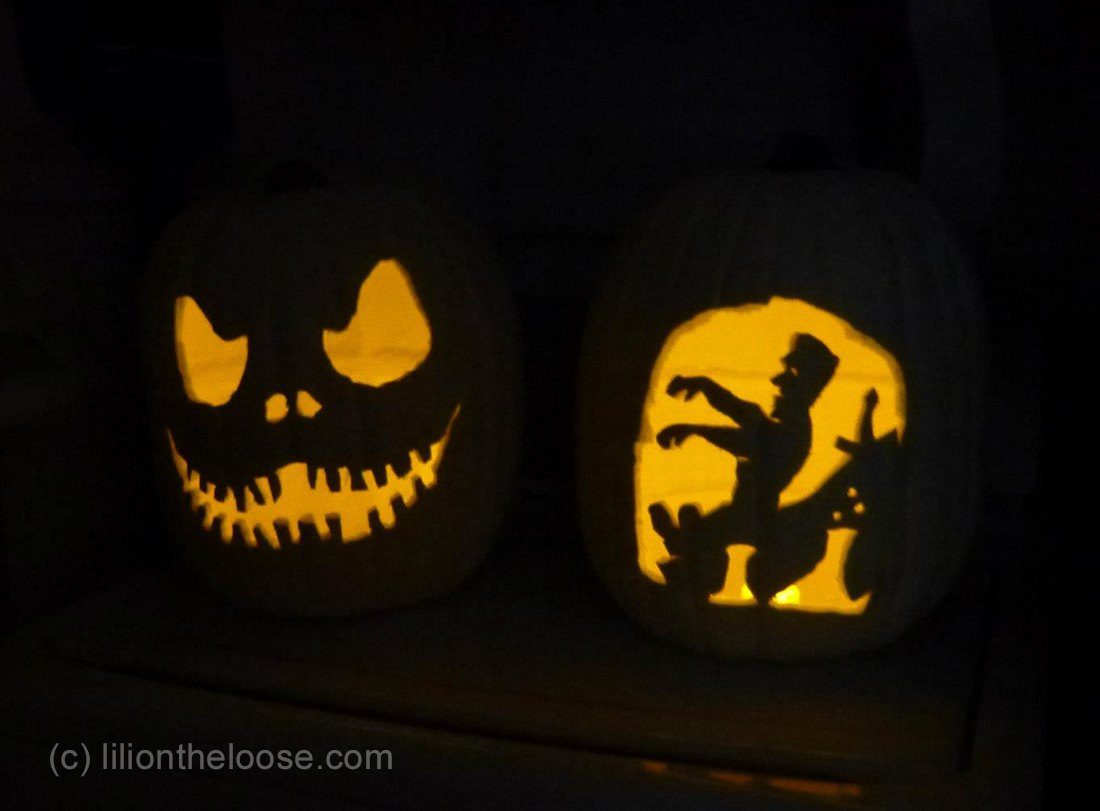 Here is it, beside another fake pumpkin, this time of Jack Skellington from the Nightmare before Christmas.